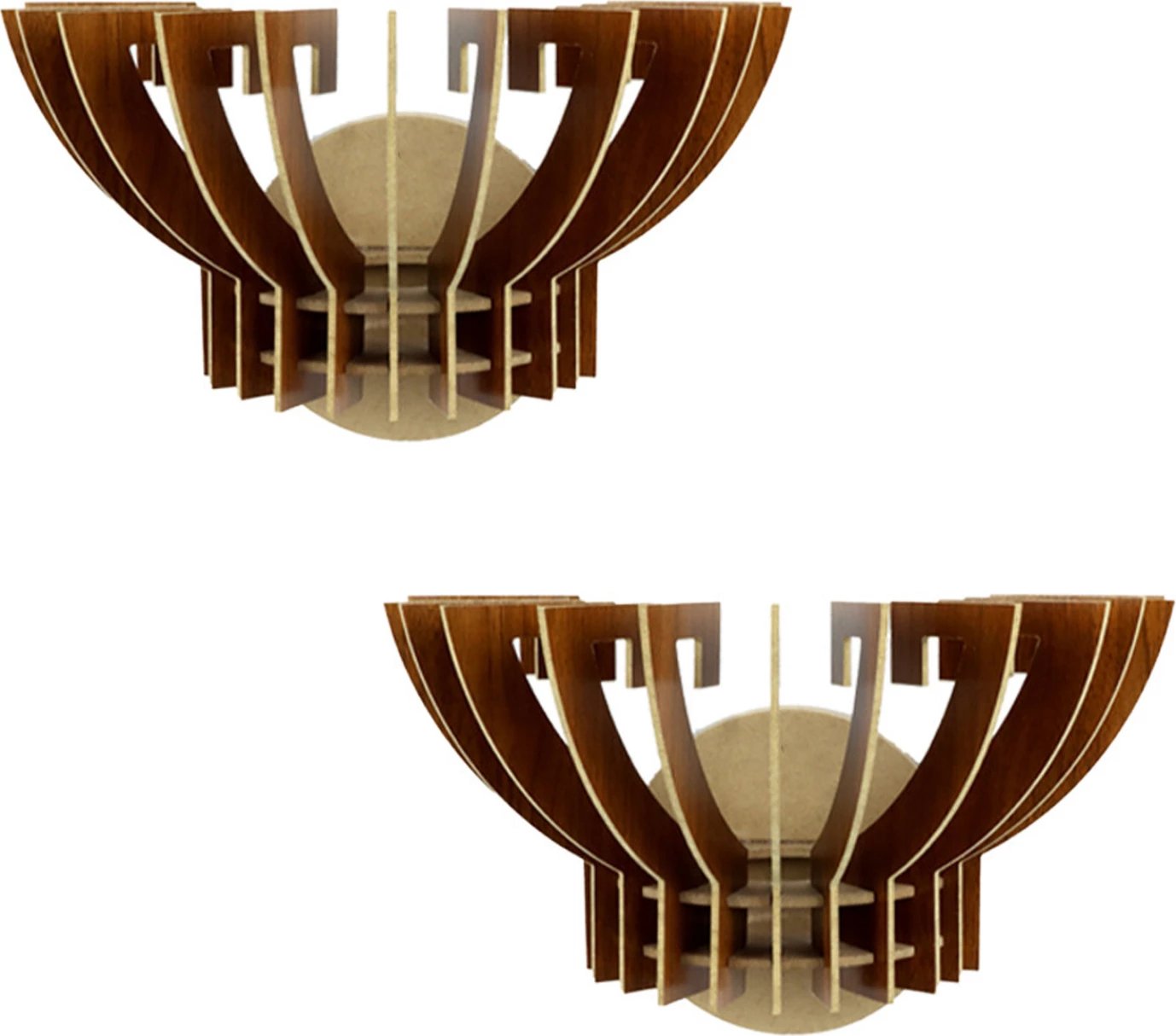 Set aplikash muri 2 copë, druri MDF, ngjyrë arre, FH7382.02, 32x22x19 cm