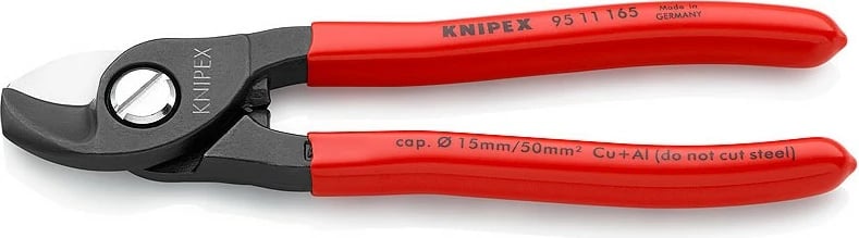 Darë anësore Knipex 95 11 165, 165mm, çelik, dorezë plastike, e kuqe
