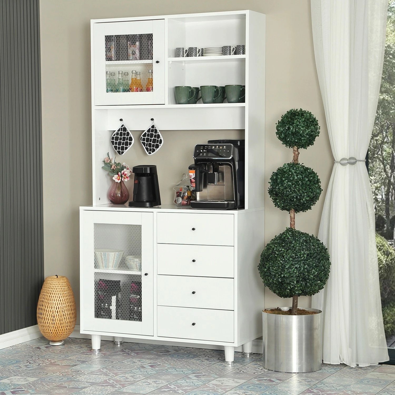 Dollap multifunksional Hanah Home, Grano 96, i bardhë