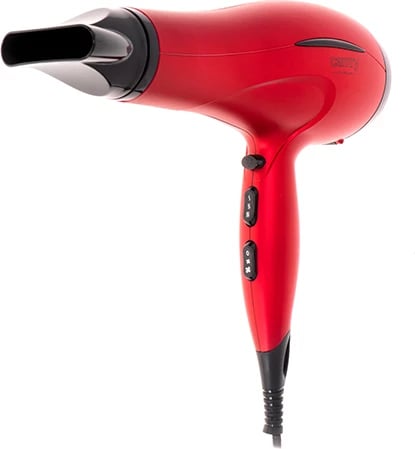Tharëse flokësh, Camry CR 2253, 2000-2400W, 2 shpejtësi, 3 temperatura, me difuzer dhe koncentrator, e kuqe