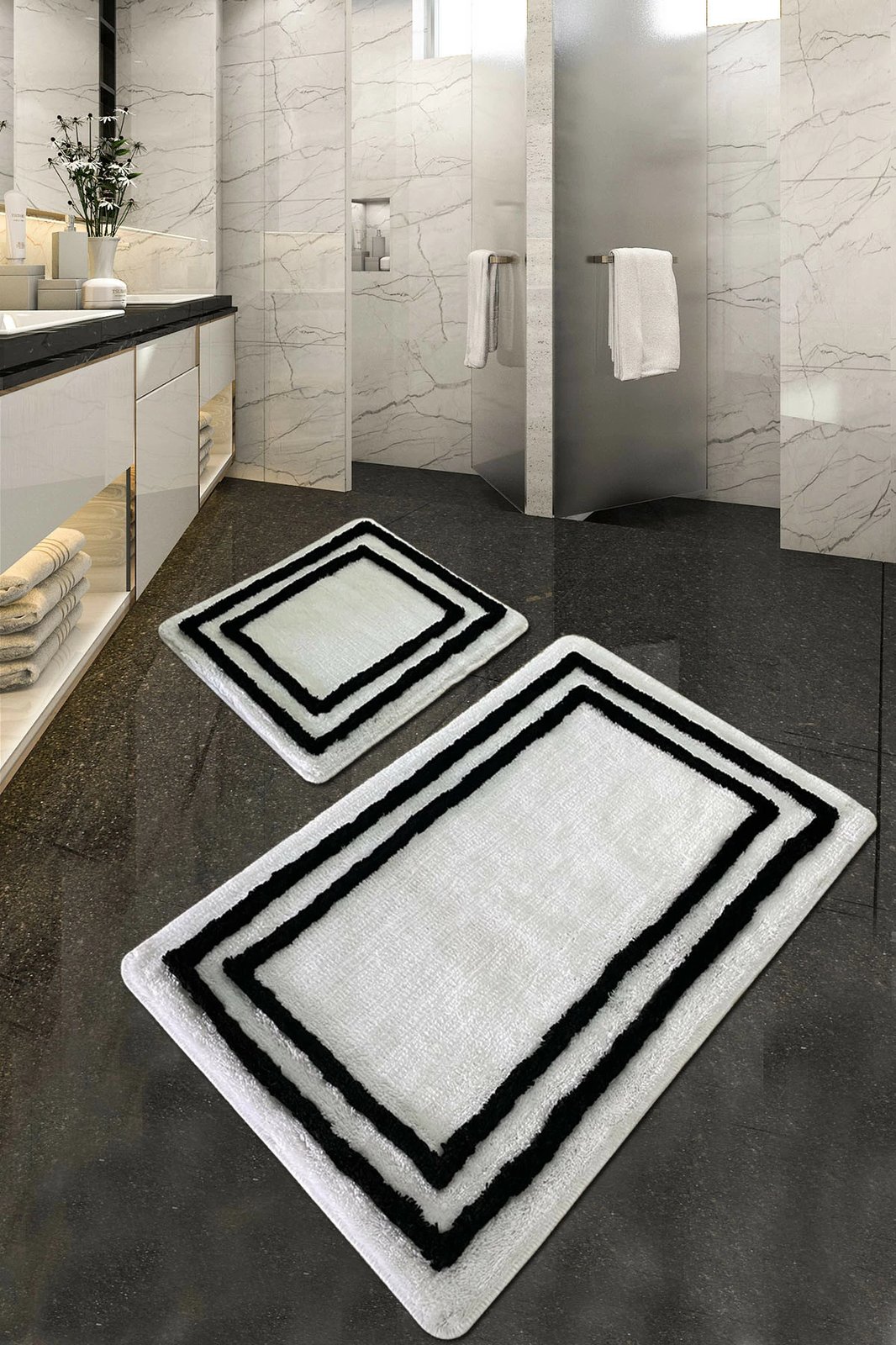 Set tapetash për banjo akrilik (2 copë), Mijolnir, Duplici, e bardhë