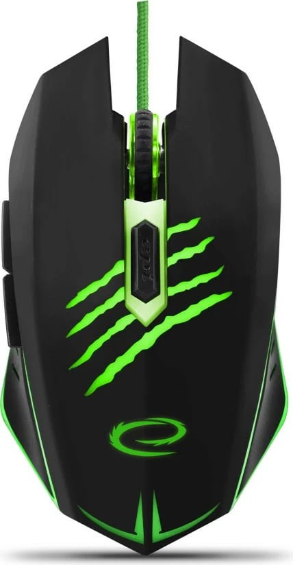 Maus gaming Esperanza CLAW EGM209G, me tela, 2400 DPI, i zi me të gjelbër