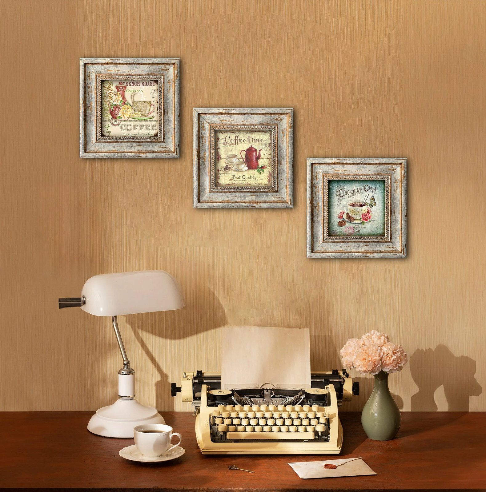 Pikturë dekorative me kornizë MDF (3 copë), Wallity, Huhu322, 30x30cm