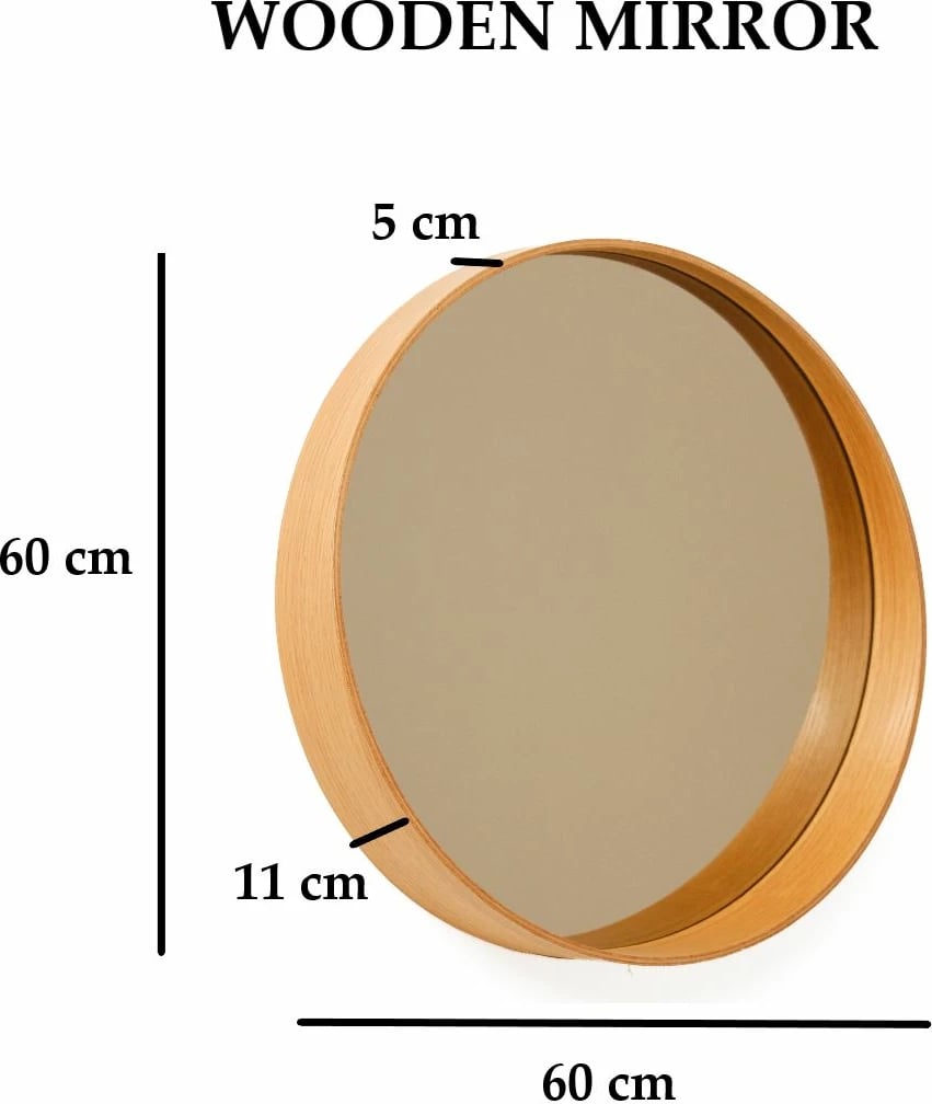 Pasqyrë dekorative, ngjyrë lisi, Skye Decor, Bias 60