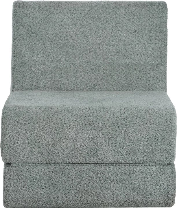 Fotel-krevat Ferderina, material stof, ngjyrë gri e çelët, 66x102x73cm