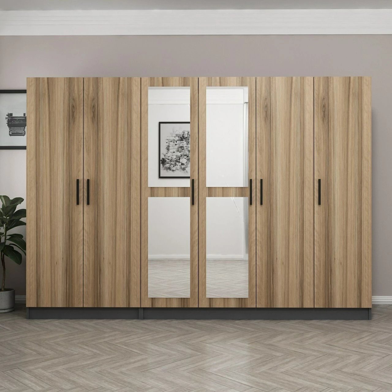 Dollap garderobe, ngjyrë dore, Skye Decor, 270x210x52cm