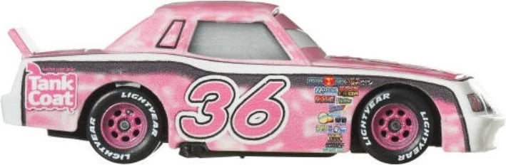 makinë lodër metalike, Mattel, Disney Pixar Cars Eugene Carbureski Tank Coat #36, shkallë 1:55, MPN DXV29/JDL72, rozë