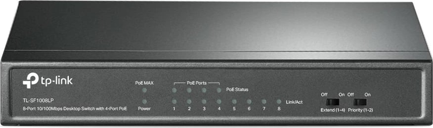 Switch TP-Link TL-SF1008LP, Fast Ethernet, PoE, i pa menaxhuar
