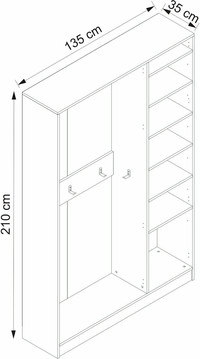Stendë korridori Hanah Home, Noah - 8210, antracit, 135x210x35cm