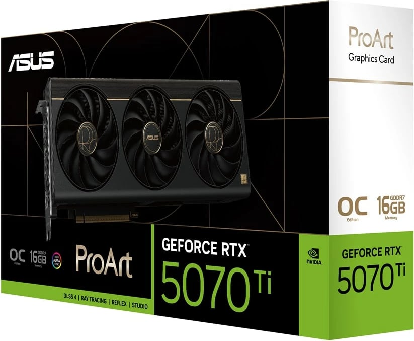 Kartelë grafike ASUS ProArt RTX5070TI-O16G, 16 GB GDDR7, Multikolor