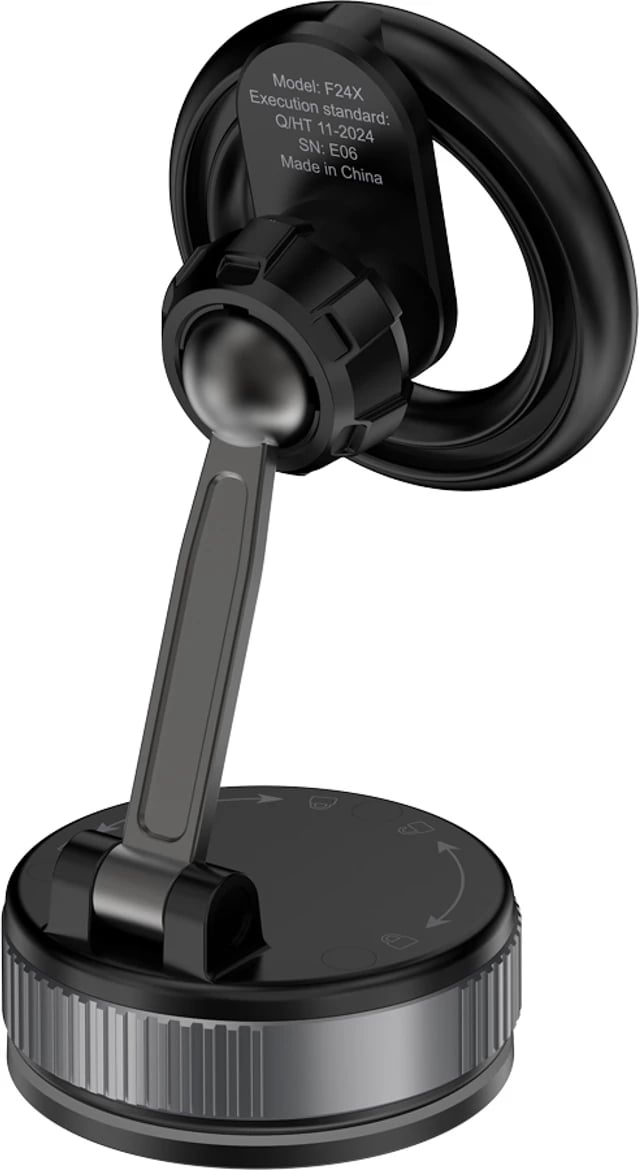 Mbajtëse magnetike për veturë, Dudao F24X, kompatibile me MagSafe, kupë thithëse me vakum për xham/dashbord, e zezë
