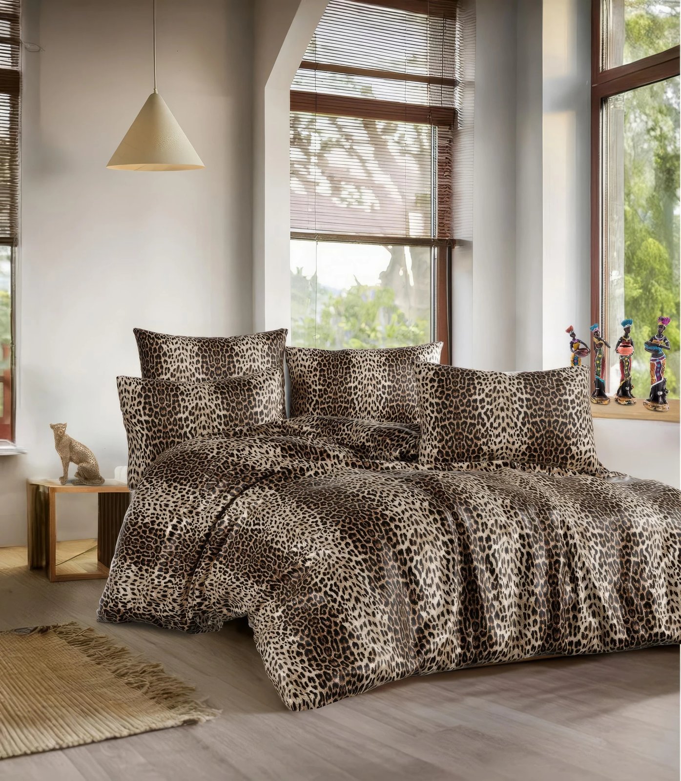 Set mbulesë për jorgan King, L'essentiel, leopard, ngjyrë kafe dhe bezhë Set mbulesë për jorgan King, L'essentiel, leopard, ngjyrë kafe dhe bezhë