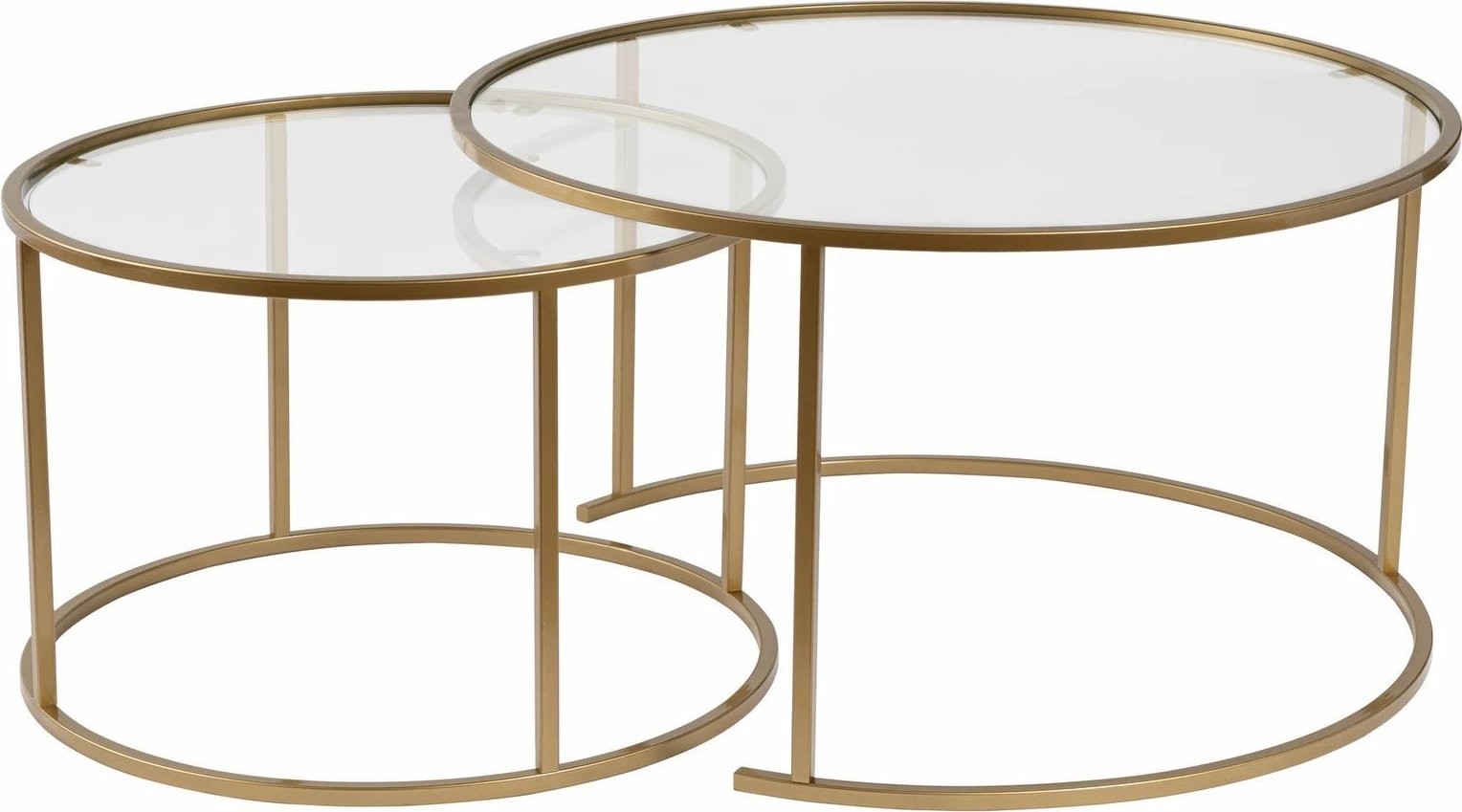 Set tavolinash kafeje Nordure, Aurum - 80, 60 - ngjyrë ari, transparente