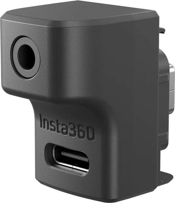 Adapter mikrofoni Insta360 Ace Pro 2, USB-C në 3.5mm, i zi