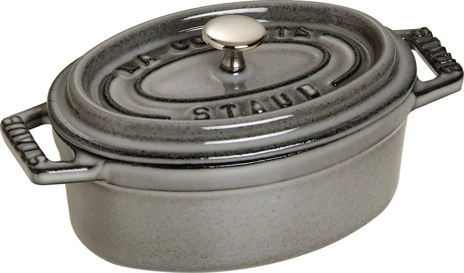 Tenxhere ovale prej gize STAUB, 250 ml, grafit