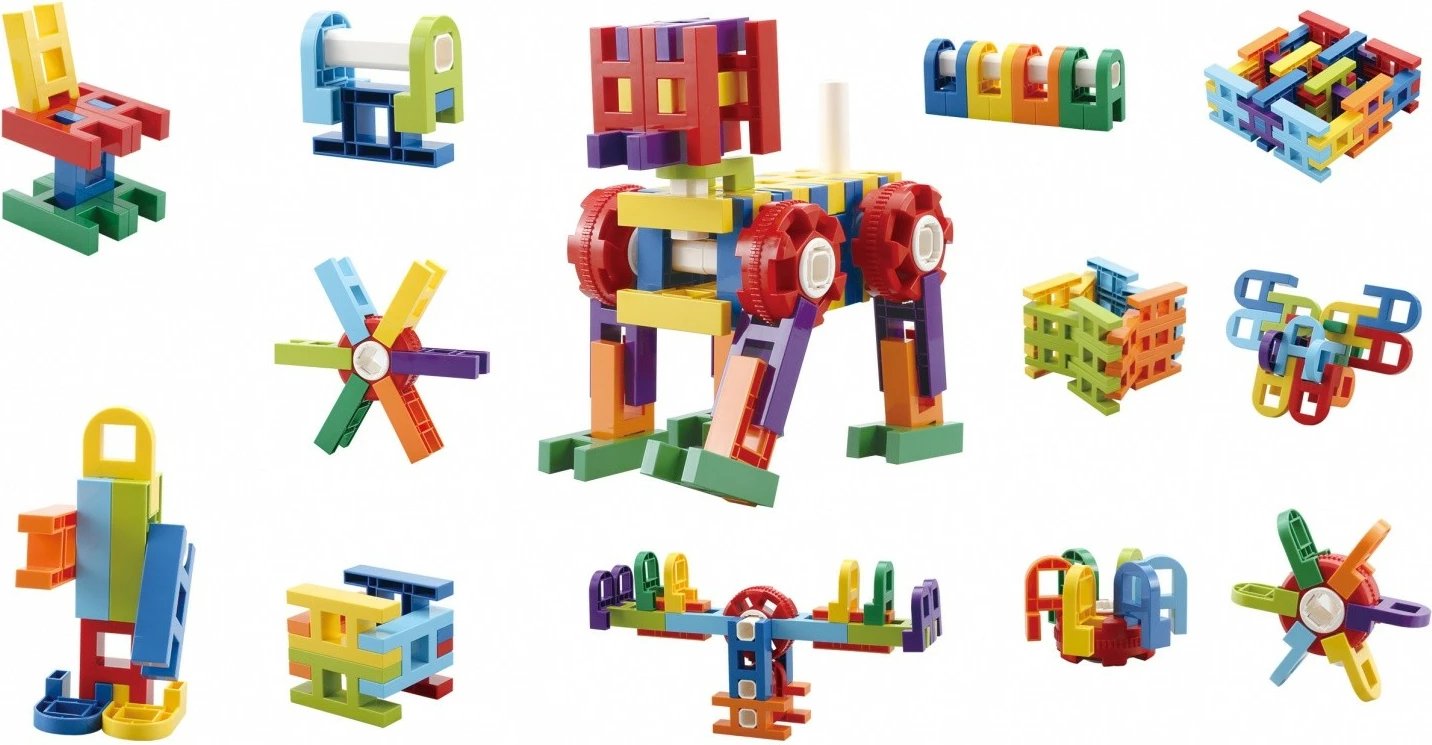 Blloqe ndërtimi plastike ASKATO Little Genius, 62 elemente, shumëngjyrëshe, set