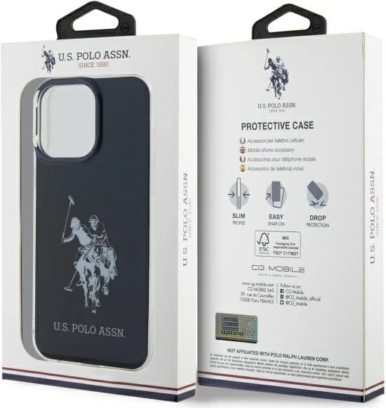 Mbështjellës U.S. Polo Assn. USHCP15XTPUHRBK për iPhone 15 Pro Max 6.7", Shiny Big Logo, zi Mbështjellës U.S. Polo Assn. USHCP15XTPUHRBK për iPhone 15 Pro Max 6.7", Shiny Big Logo, zi