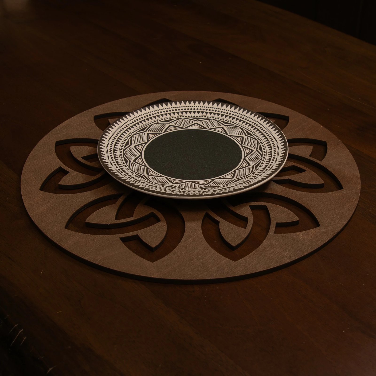 Set nënshtrues tavoline prej druri, 6 copë, Hermia, Lugh, ngjyrë wenge