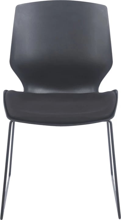 Karrige vizitorësh, minimaliste, e zezë, me jastëk, 47x52x85cm