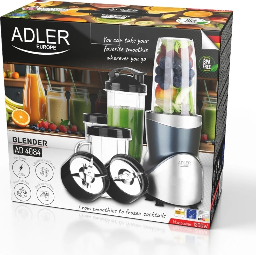 Blender tavoline Adler AD 4084, 0.7L, xham, 1200W, i zi