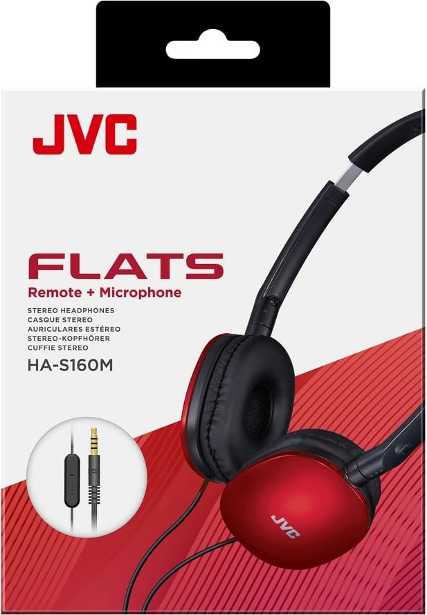 Kufje JVC HA-S160M-RU, me mikrofon, 1.2m, e kuqe Kufje JVC HA-S160M-RU, me mikrofon, 1.2m, e kuqe
