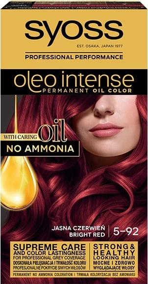 Ngjyrë për flokë Syoss Oleo Intense 5-92 Light Red për femra, 1 copë