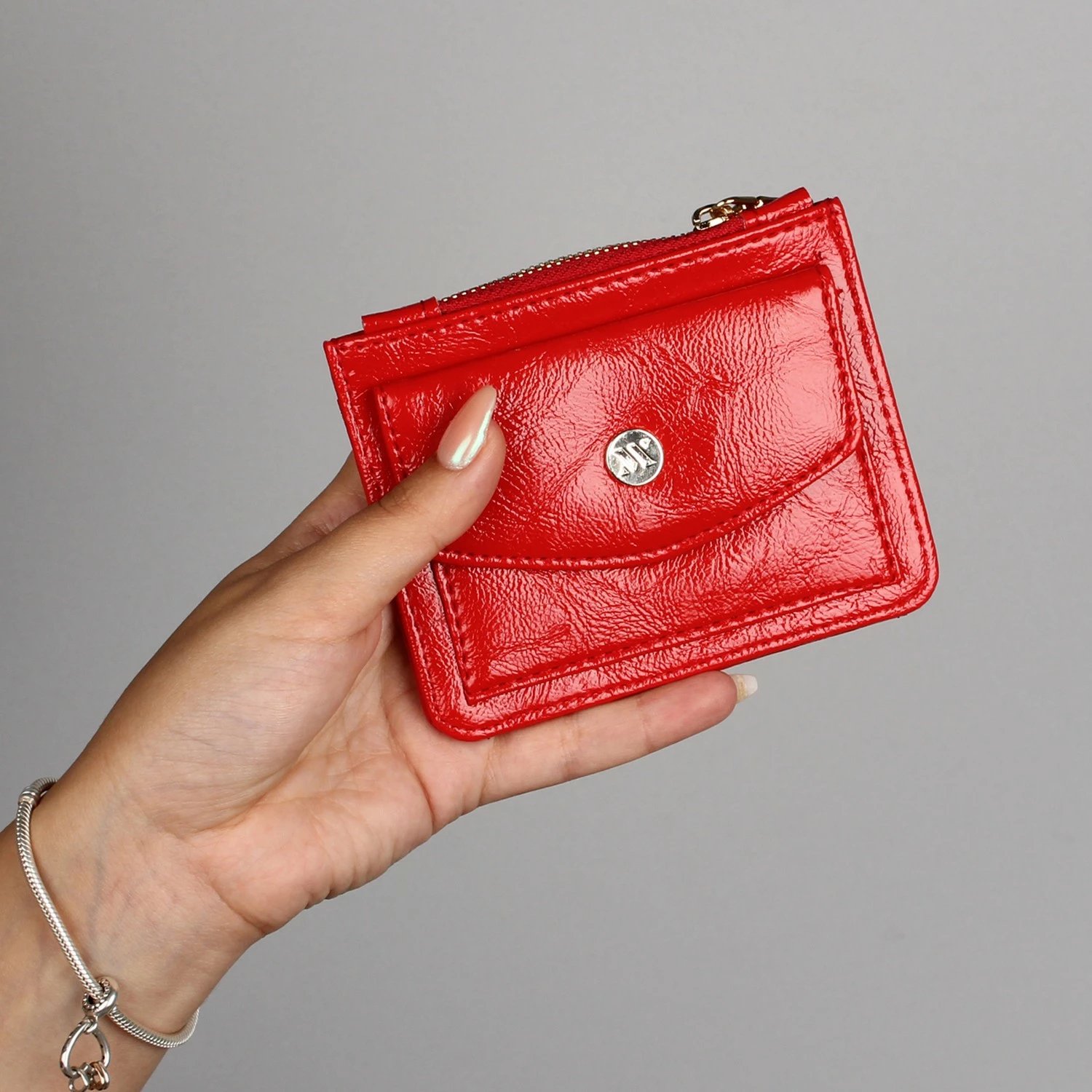 Portofol prej lëkure, ngjyrë e kuqe, Zoozie Bags, 1258