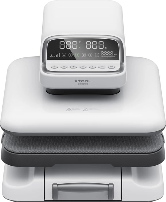 Presë termike automatike xTool HeatPress 2 P0101000127, pllakë 15×15 inç (381×381 mm), presion 60–180 kg, 1500 W, e bardhë