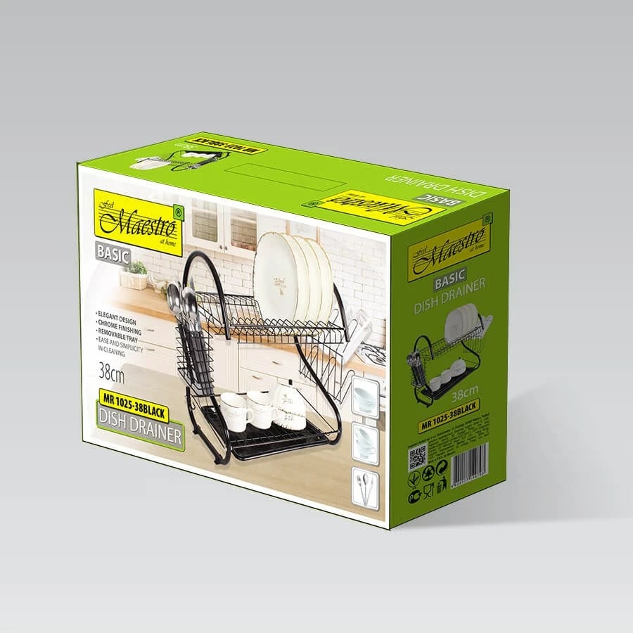 Raft tharës për enë Maestro MR-1025, metal, i zi