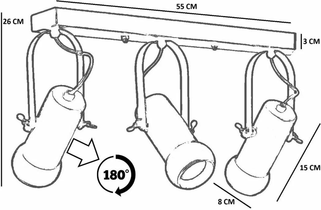 Llambë tavani Opviq, metal dhe dru, e zezë dhe arre, 8999-5