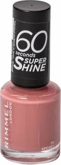 Llak për thonj Rimmel London 60 Seconds Super Shine 711 Xposed për femra rozë 8ml