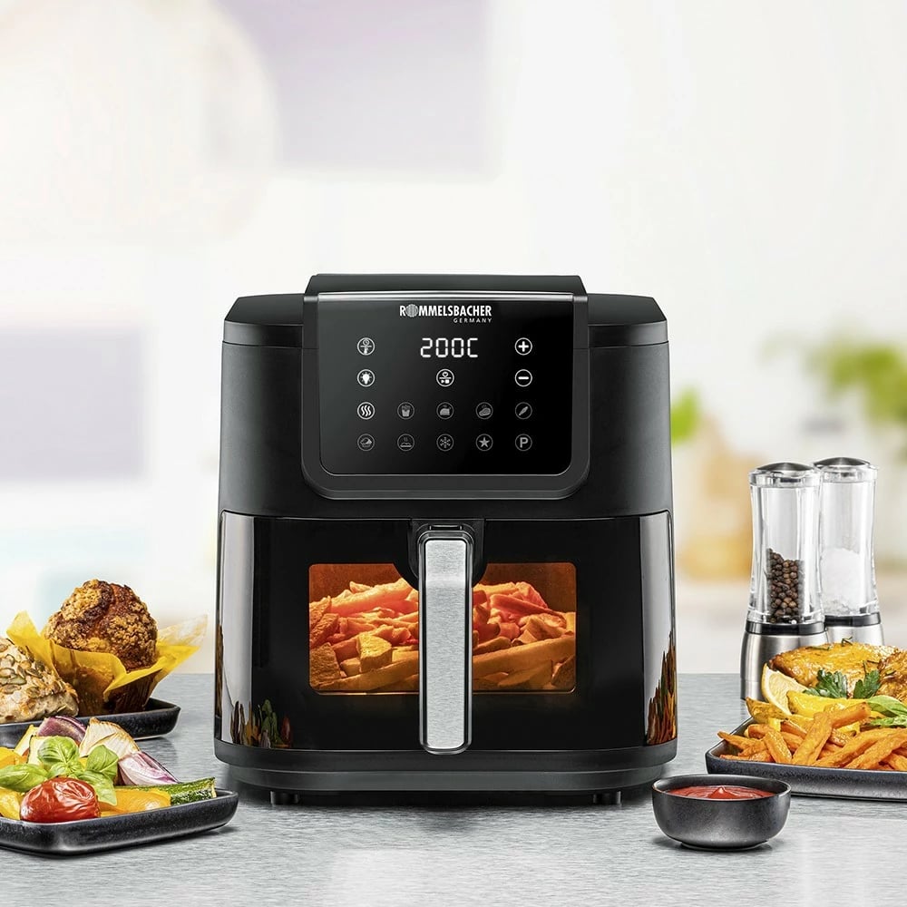 Fritezë me ajër të nxehtë Rommelsbacher FRH 1700, 8 L, e zezë