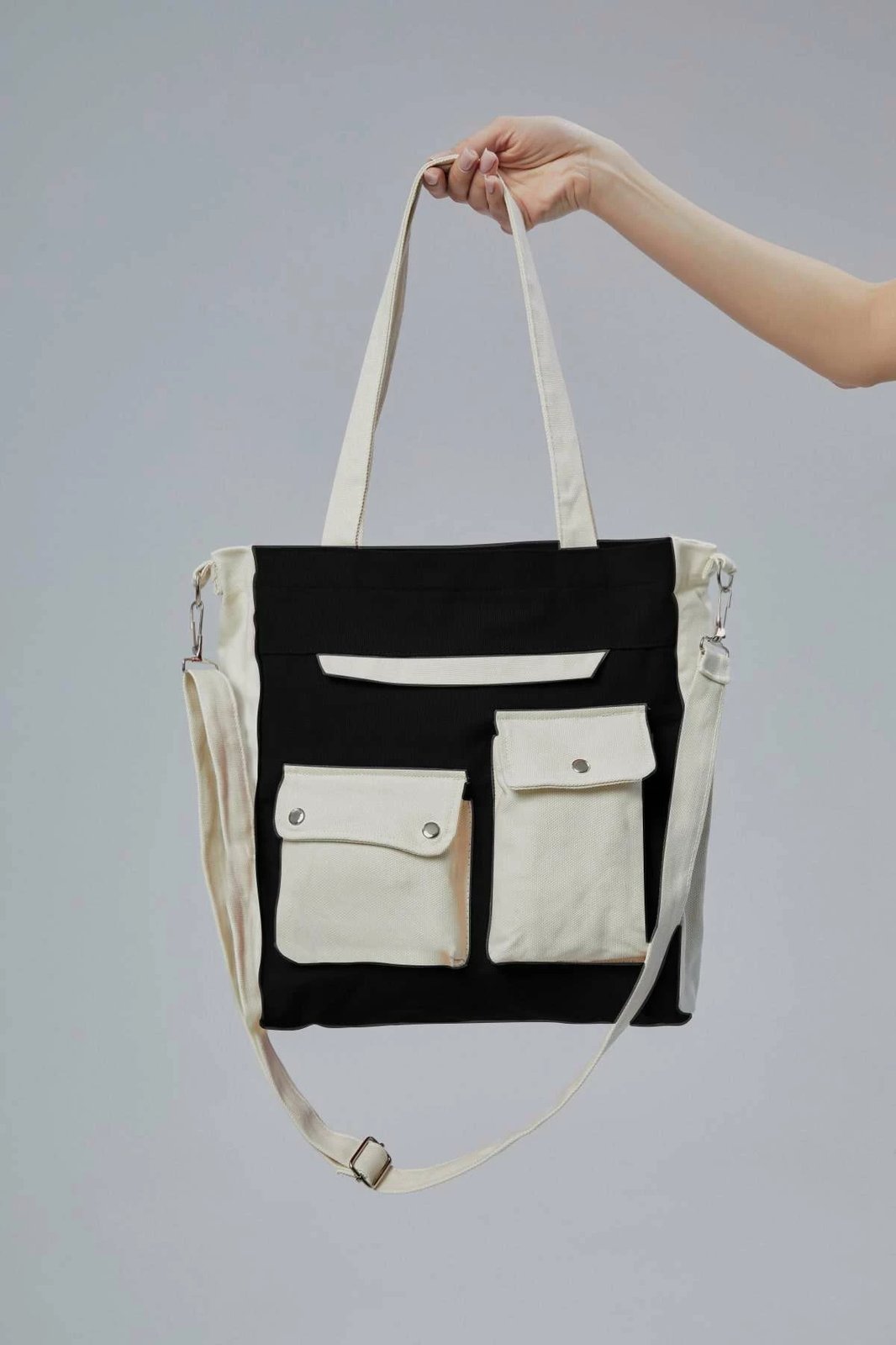 Tote bag Zoozie Bags, ngjyrë e zezë, 32x35x8 cm