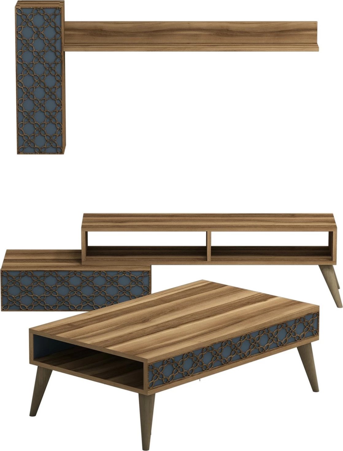 Set mobiljesh për dhomë dite Hanah Home, Planet, ngjyrë arre, kalcedoni