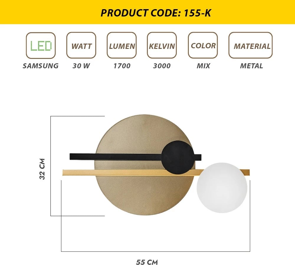 Llambë muri Opviq, L1121, shumëngjyrëshe