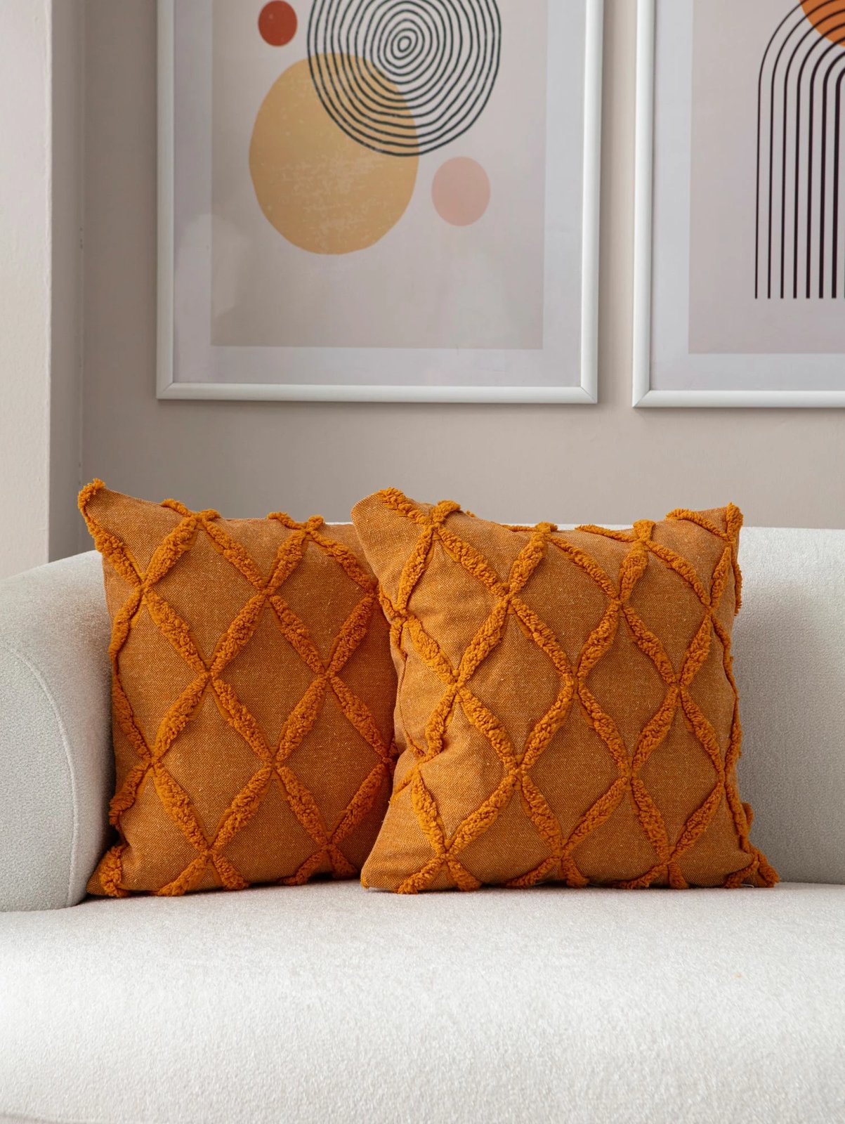 Set mbulesash jastëku (2 copë), Evila Originals, Tuffet, portokalli v1