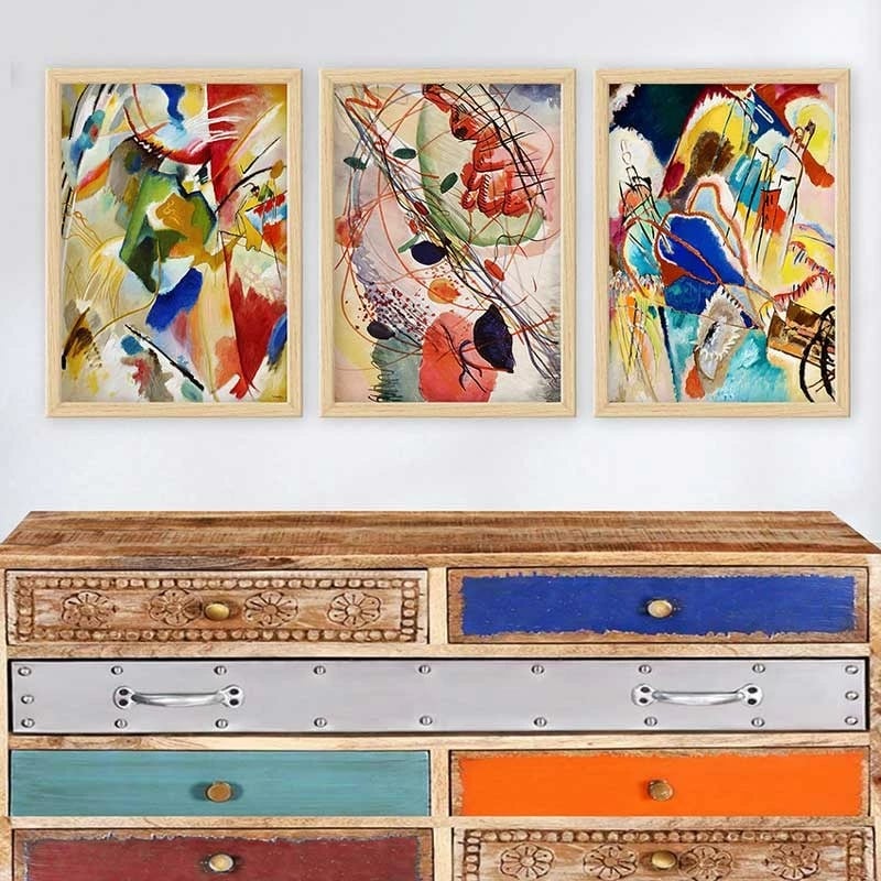 Pikturë dekorative me kornizë (3 copë), Wallity, 3NTC_UN2763120, 35x45 cm