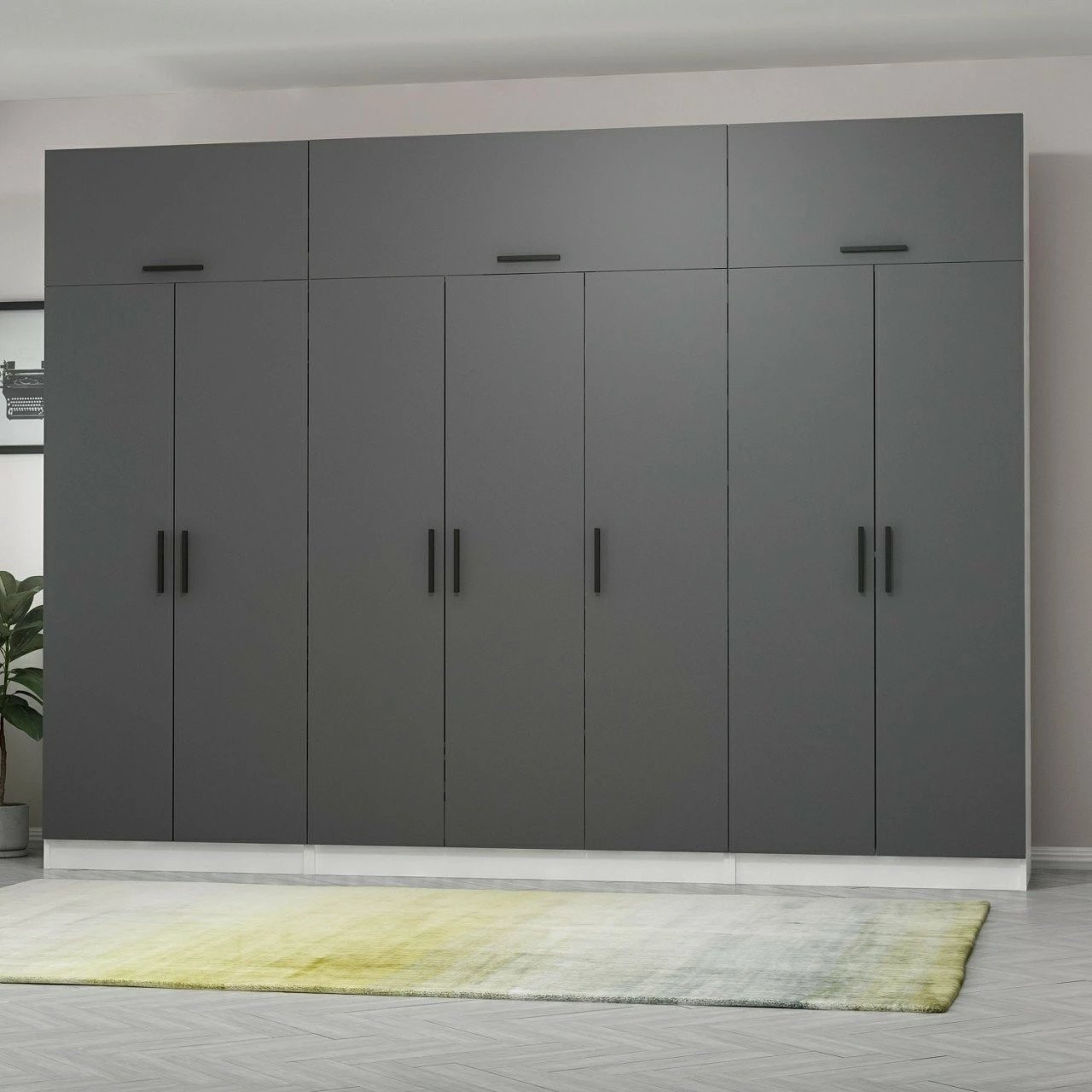 Dollap i madh për rroba, anthracite dhe i bardhë, Skye Decor, 5150