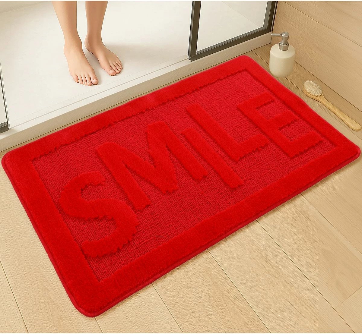 Tapet për banjo, i kuq, Mijolnir Smile, 60x100cm