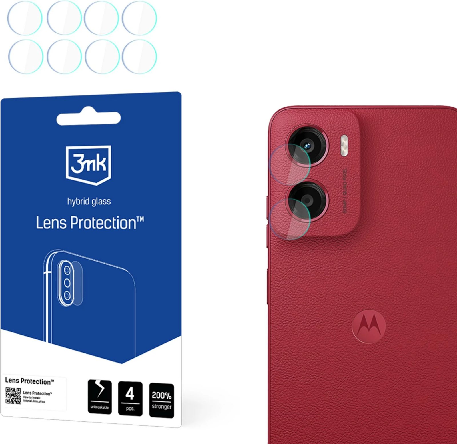 Mbrojtës xhami për kamerë 3mk Protection për Motorola Moto G05, set 4 copë
