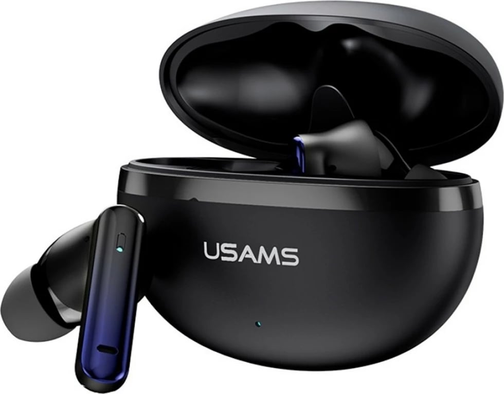 Kufje TWS USAMS Echo E02, Bluetooth 5.3, ANC+ENC, deri 29 orë me kuti, USB-C, e zezë