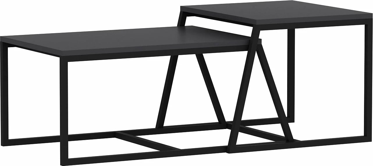 Set tavolinash kafeje Hanah Home, minimal, ngjyrë antracit