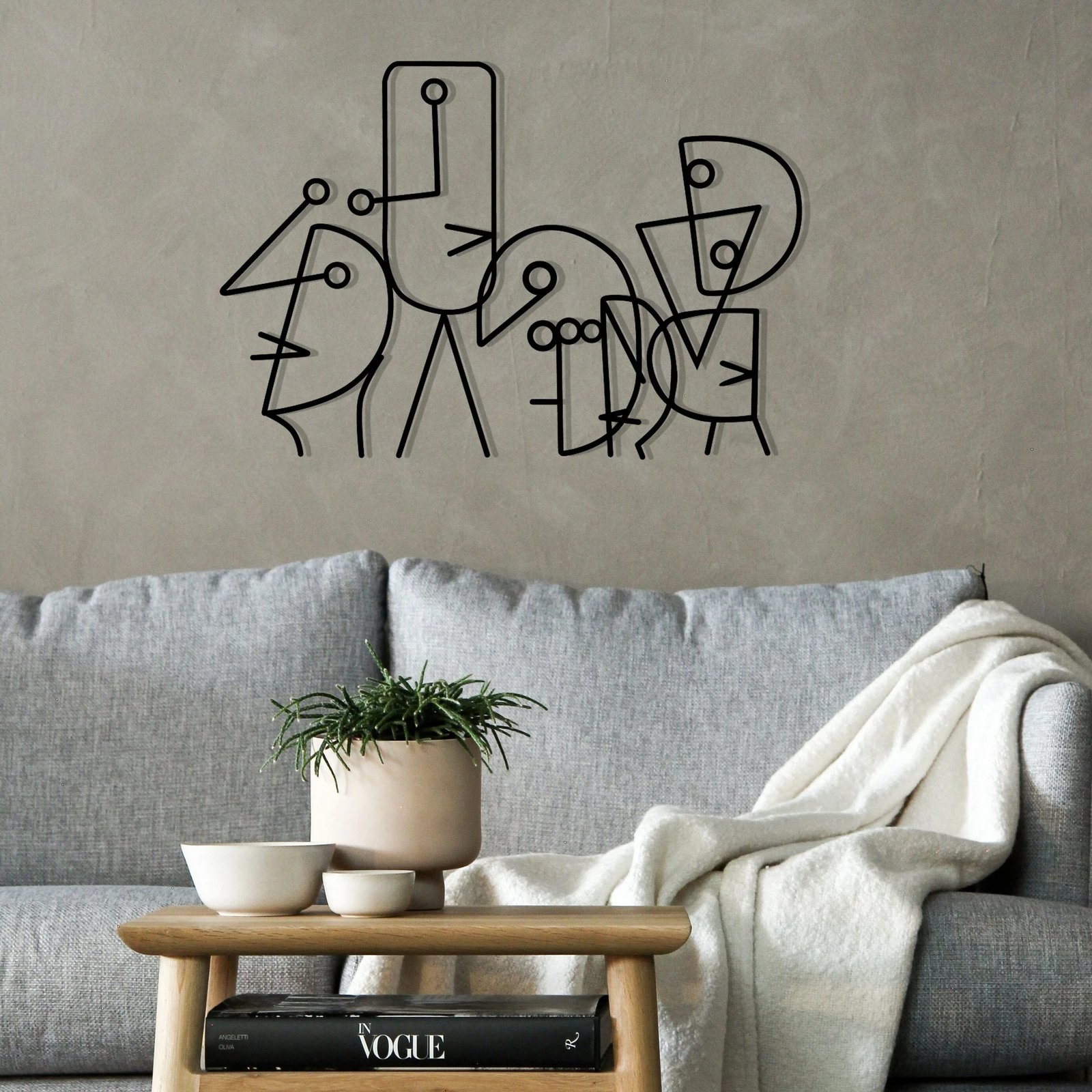 Aksesor dekorativ metalik për mur Wallity, Damophilus, ngjyrë e zezë, 55.5x38cm