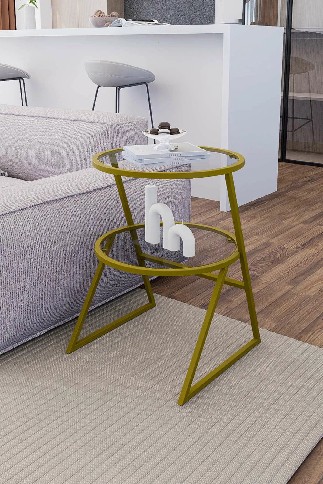 Tavolinë anësore Skye Decor, Valencia, ngjyrë ari