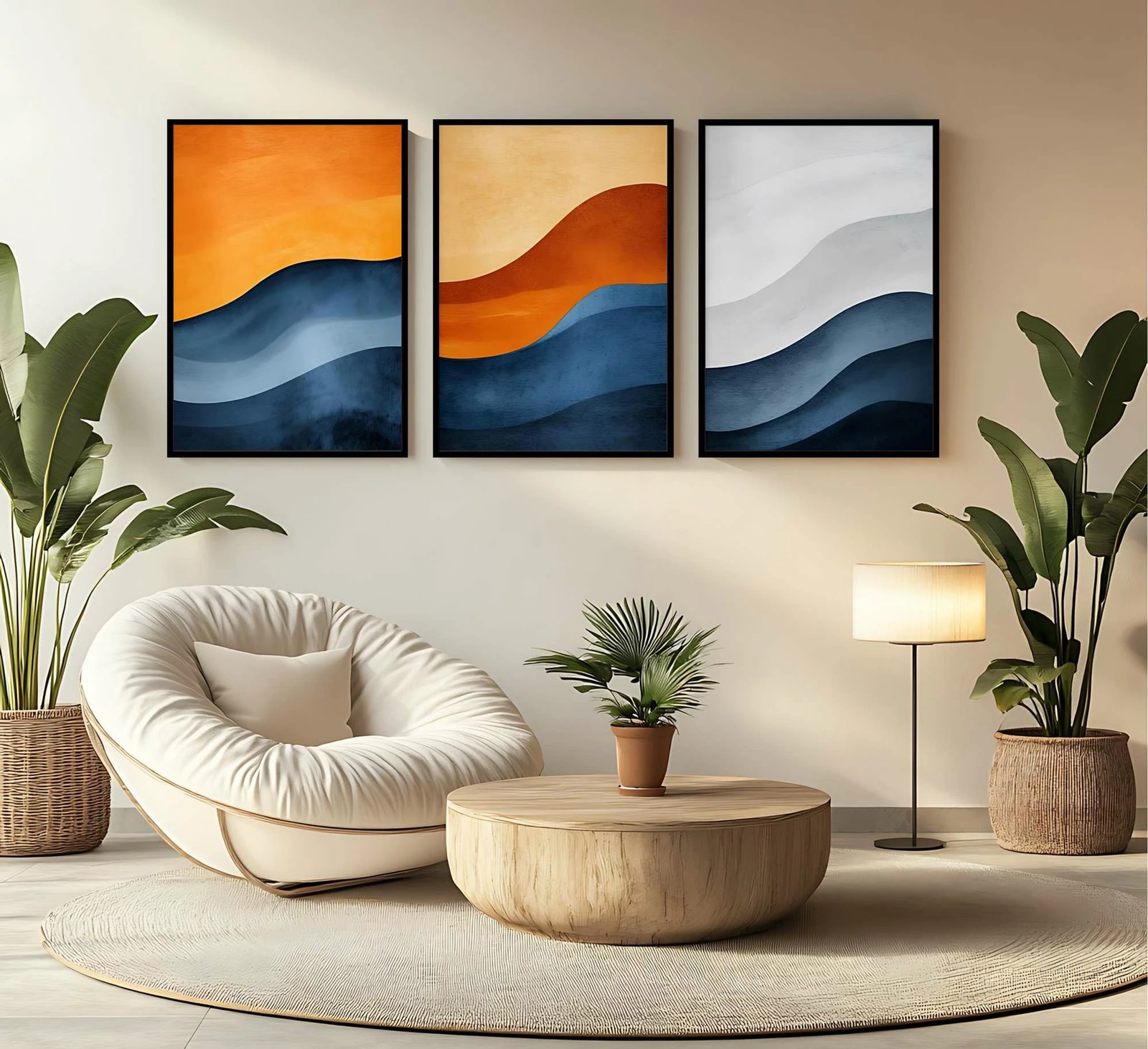 Pikturë dekorative me kornizë MDF (3 copë), Wallity, Mp3-00102, 40x50cm