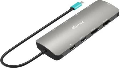 Kasë dokimi i-tec C31NANOHDM2DOCPD, 2x HDMI, USB-C, 100W, Metal, E zezë