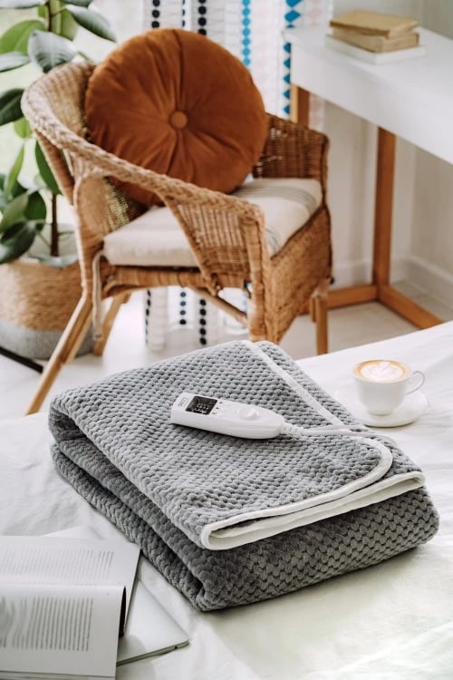 Nën-batanije elektrike me kohëmatës, Camry CR 7416, një‑personëshe 150x100 cm, 8 nivele ngrohjeje, lavazh 30°C, gri