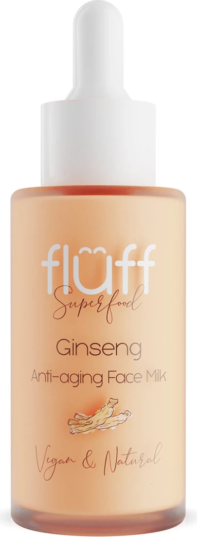 Qumësht fytyre anti-plakje Fluff Ginseng për femra, 40ml