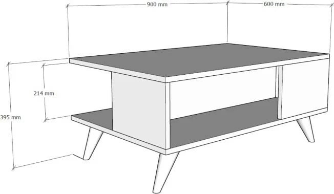Tavolinë kafeje dy-katëshe, ngjyrë mermeri Freesia, Skye Decor