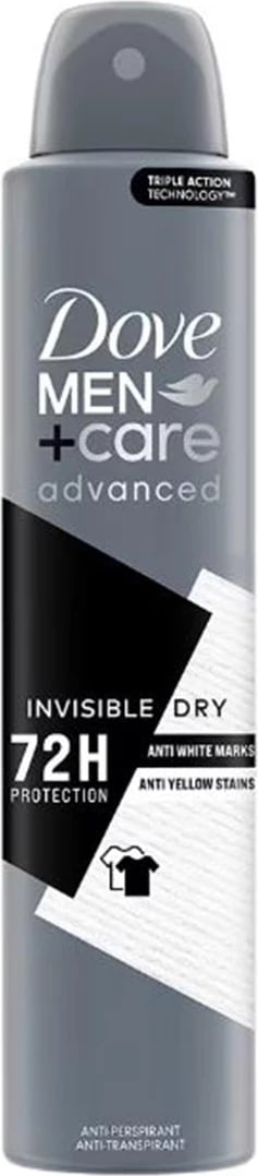 Deodorant sprej për meshkuj Dove Men+Care Advanced Invisible Dry 72h, 200ml